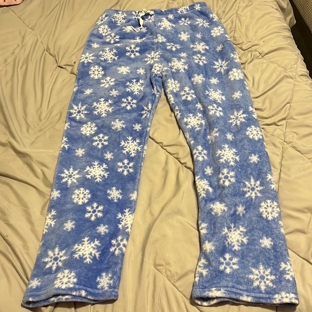 WOMEN Blue Snowflake Pajama Pants